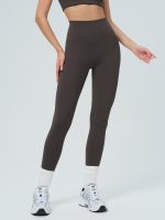 Dark Coffee High Waisted Leggings 25" - Image 2