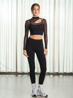Black High Waisted Leggings 24" - Image 3