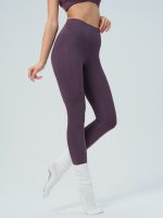 Purple High-Waisted Pocket Leggings - Image 3