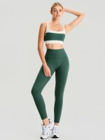 Green High Waisted Leggings 25" - Image 4