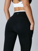 Black Natural Waisted Leggings 25" - Image 3