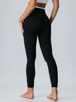 Black Natural Waisted Leggings 25" - Image 2