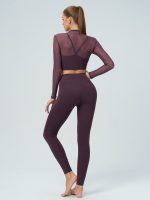 Purple Mesh Cutout Long Sleeve Top--Light Support - Image 5