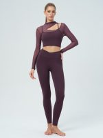 Purple Mesh Cutout Long Sleeve Top--Light Support - Image 4