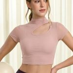 Pink Mesh Short Sleeve Top--Light Support