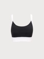 Black Contrast U Neck Sports Bra - Light Support - Image 12