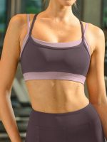 Purple Contrast Bralette Sports Bra - Image 3