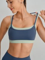 Blue Contrast Bralette Sports Bra - Image 3