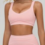 Pink Contrast-Trim Sports Bra