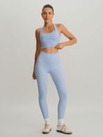 Light Blue Twist X-Cross Sports Bra - Light Support - Image 5