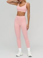 Pink Contrast-Trim Sports Bra - Image 3