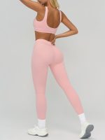 Pink Contrast-Trim Sports Bra - Image 4