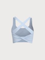 Light Blue Twist X-Cross Sports Bra - Light Support - Image 12