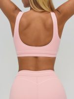 Pink Contrast-Trim Sports Bra - Image 2