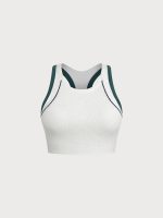 Textured Contrast Trim Sports Tank - Image 9