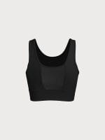 Black Mesh Cross-Front Tank Top - Light Support - Image 10