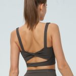 Dark Coffee Twist Sports Bra - Light Support