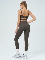 Dark Coffee Twist Sports Bra - Light Support - Image 4