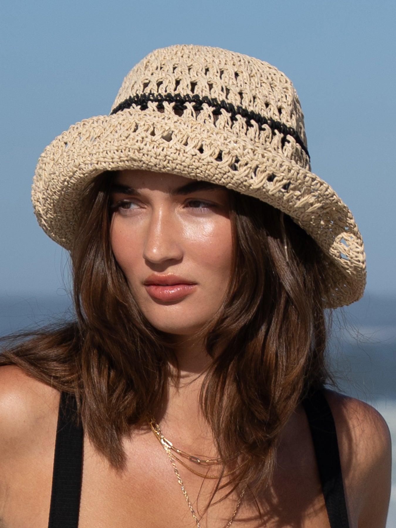 women_s-knitted-paper-hat-sustainable-hats-fvidbr Beige Crochet Bucket Hat - Image 1