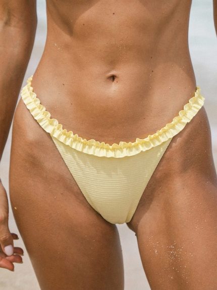 Yellow Ruffled Bikini Bottom