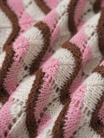 Pink Wave Crochet Short Sleeve Top - Image 8