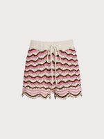 Pink Wave Crochet Drawstring Shorts - Image 7