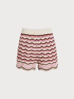 Pink Wave Crochet Drawstring Shorts - Image 8