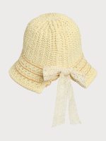 Khaki Bow Straw Hat - Image 5