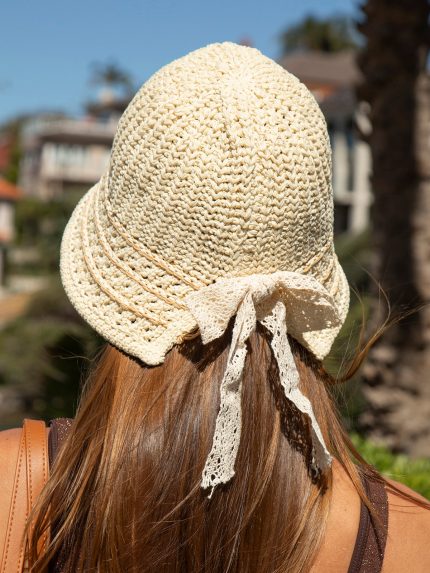 Khaki Bow Straw Hat