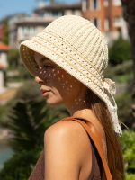 Khaki Bow Straw Hat - Image 2