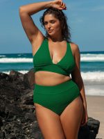 Green High Waisted Plus Size Bikini Bottom - Image 3