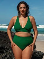 Green High Waisted Plus Size Bikini Bottom - Image 5