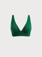 Green V-Neck Plus Size Bikini Top - Image 5