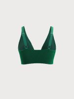Green V-Neck Plus Size Bikini Top - Image 6