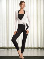 White Long Sleeve Strappy Yoga Wrap Jacket - Image 5