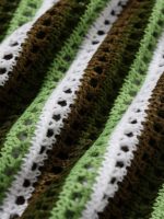 Green Striped Crochet Cover-Up Shorts - Image 9