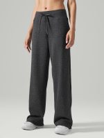 Black Drawstring Wide Leg Lounge Pants