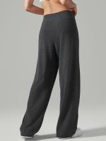 Black Drawstring Wide Leg Lounge Pants - Image 3