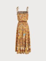 Yellow Print Beach Dresse - Image 7