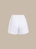 White Cotton-Linen Cover-Up Shorts - Image 8