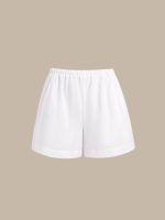 White Cotton-Linen Cover-Up Shorts - Image 7