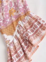 Pink Printed Ruffled Beach Dress - Image 10
