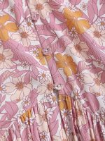 Pink Printed Ruffled Beach Dress - Image 9
