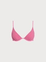 Pink Jacquard Underwire Triangle Bikini Top - Image 5