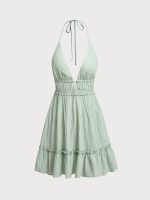 Green Halter Backless Cover-Up Dress - Image 6