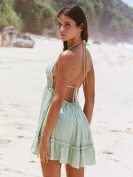 Green Halter Backless Cover-Up Dress - Image 5