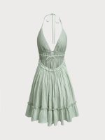 Green Halter Backless Cover-Up Dress - Image 7