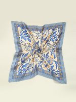 Blue Print Square Scarf - Image 6