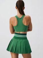 Green Pleated Pockets Sports Skirt - Image 2