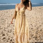 Yellow Sleeveless Tie Beach Dress